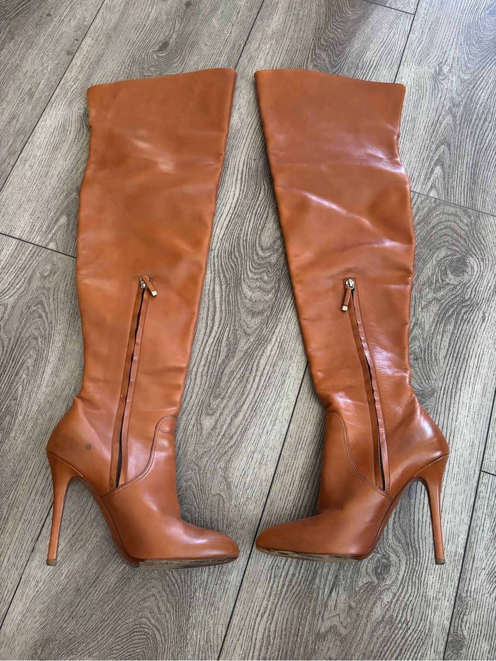 Ralph Lauren vintage Women's Over-the-Knee High Heel Boots - Tan